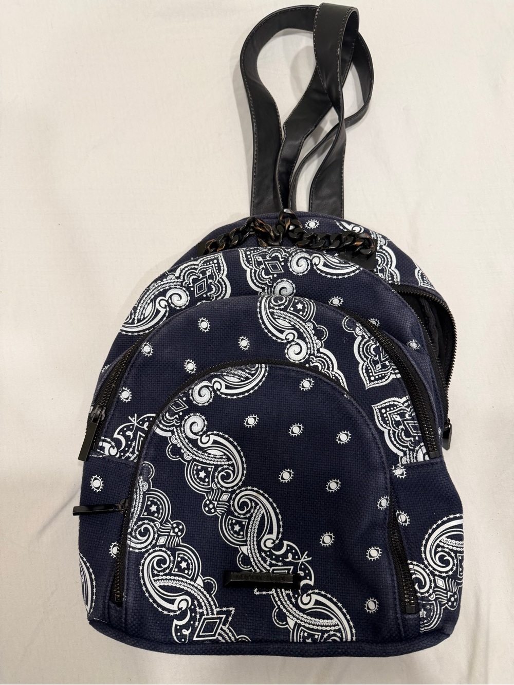 Kendall & Kylie Navy and White Bandana Print Backpack